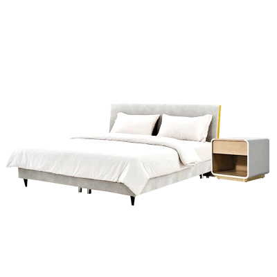 bed, mattress and nightstand bed, mattress and nightstand